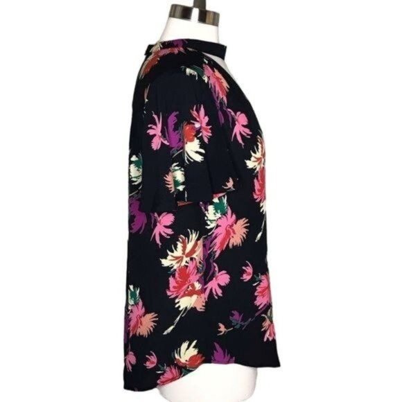 Maeve Anthropologie M choker blouse black floral - Picture 3 of 8